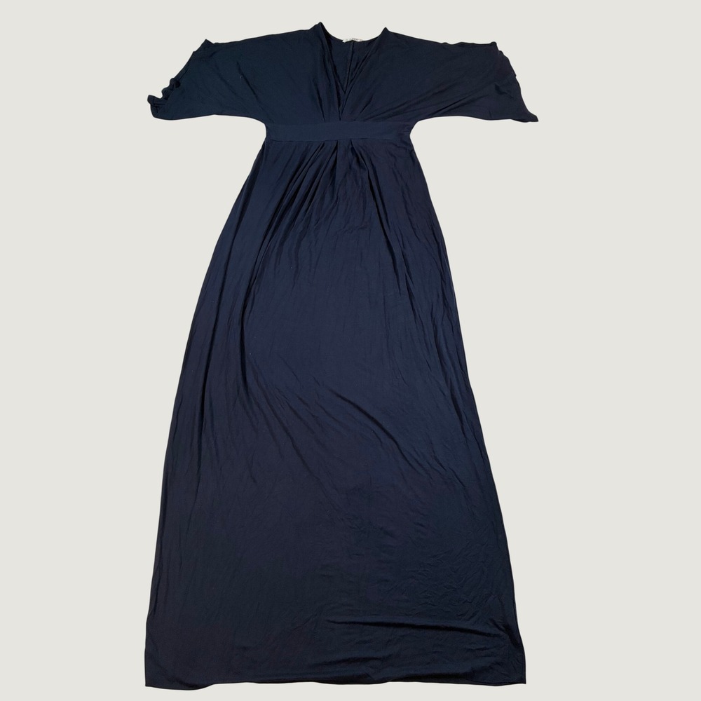 Ingrid & Isabel Maternity Kimono Sleeve Maxi Dress Medium Navy Blue V-Neck Gown